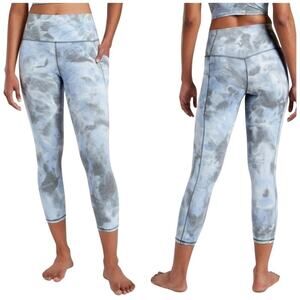 ATHLETA Salutation Stash Pocket II High Rise Capri Tight Legging Yoga Blue Gray